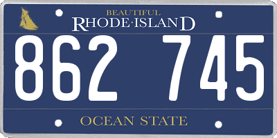 RI license plate 862745
