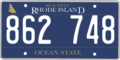 RI license plate 862748