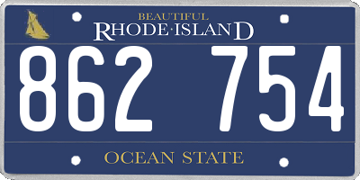 RI license plate 862754