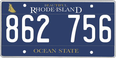RI license plate 862756