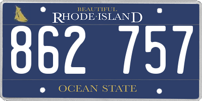 RI license plate 862757
