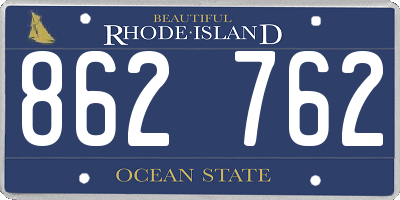 RI license plate 862762