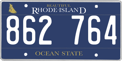 RI license plate 862764
