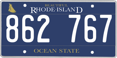RI license plate 862767