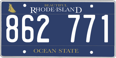 RI license plate 862771