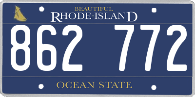 RI license plate 862772