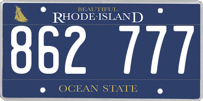 RI license plate 862777