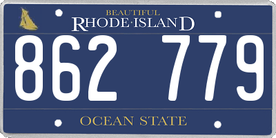 RI license plate 862779