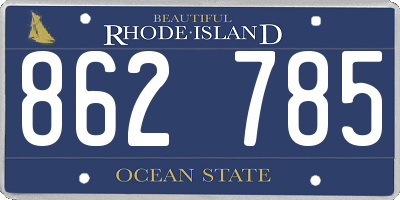 RI license plate 862785