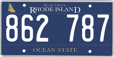 RI license plate 862787