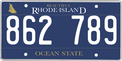 RI license plate 862789