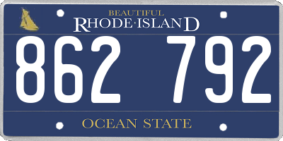 RI license plate 862792