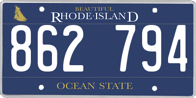 RI license plate 862794