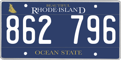 RI license plate 862796