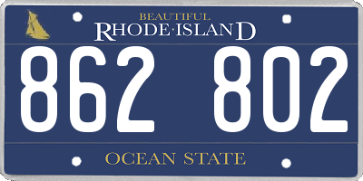 RI license plate 862802