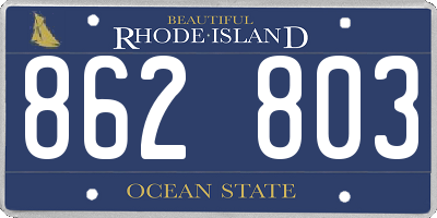 RI license plate 862803