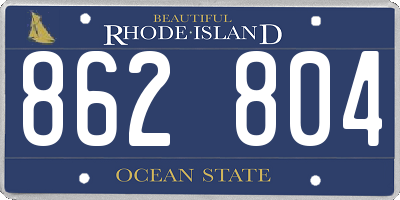 RI license plate 862804