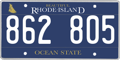 RI license plate 862805