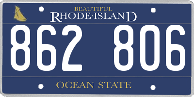 RI license plate 862806