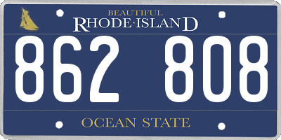 RI license plate 862808
