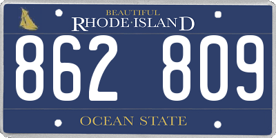 RI license plate 862809