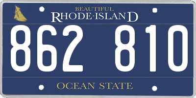 RI license plate 862810