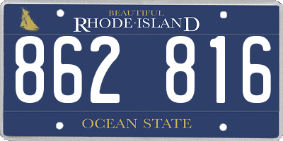 RI license plate 862816