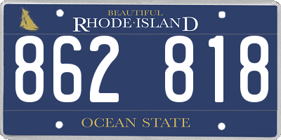 RI license plate 862818