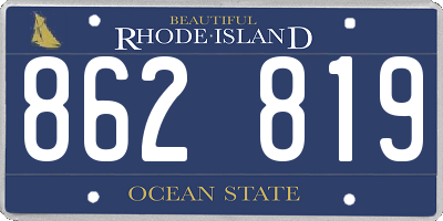 RI license plate 862819