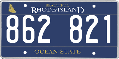 RI license plate 862821