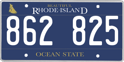 RI license plate 862825
