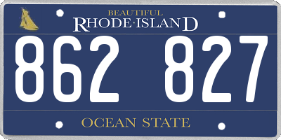 RI license plate 862827