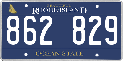 RI license plate 862829