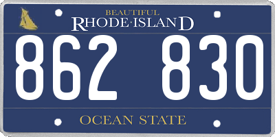RI license plate 862830