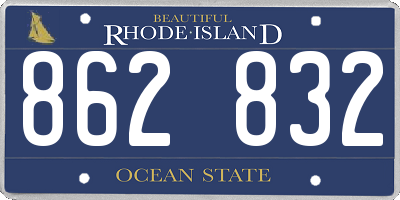 RI license plate 862832