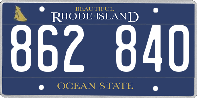 RI license plate 862840