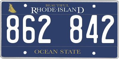 RI license plate 862842