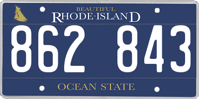 RI license plate 862843