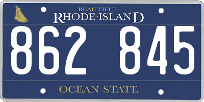 RI license plate 862845