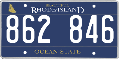 RI license plate 862846