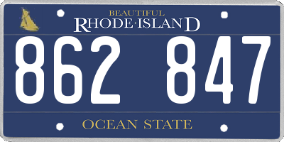 RI license plate 862847