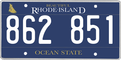 RI license plate 862851