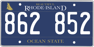RI license plate 862852