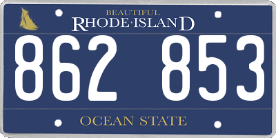 RI license plate 862853