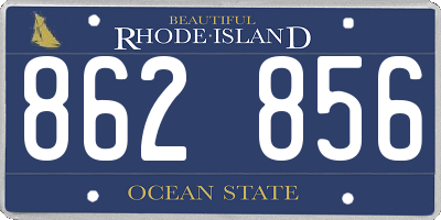 RI license plate 862856