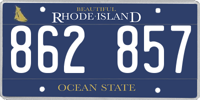 RI license plate 862857