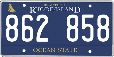 RI license plate 862858