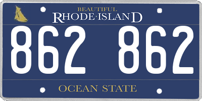 RI license plate 862862