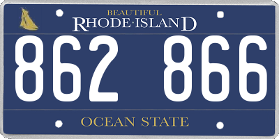 RI license plate 862866