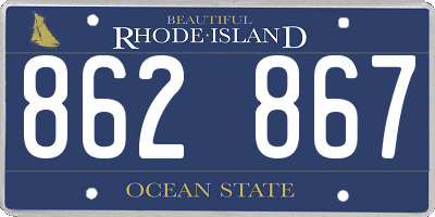 RI license plate 862867